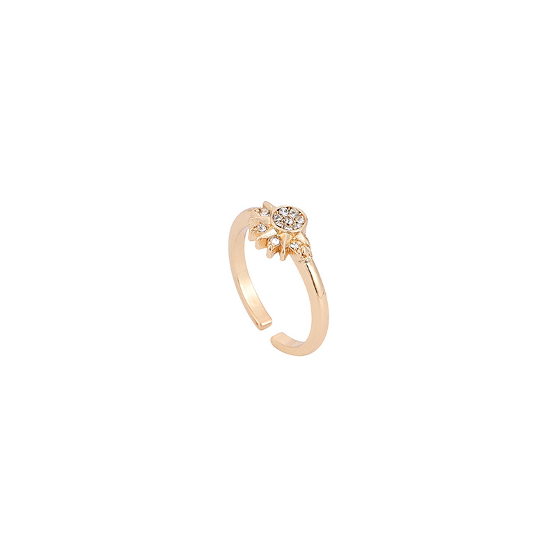 Fashion Sun Single Ring Alloy Diamond Sun And Moon Open Ring