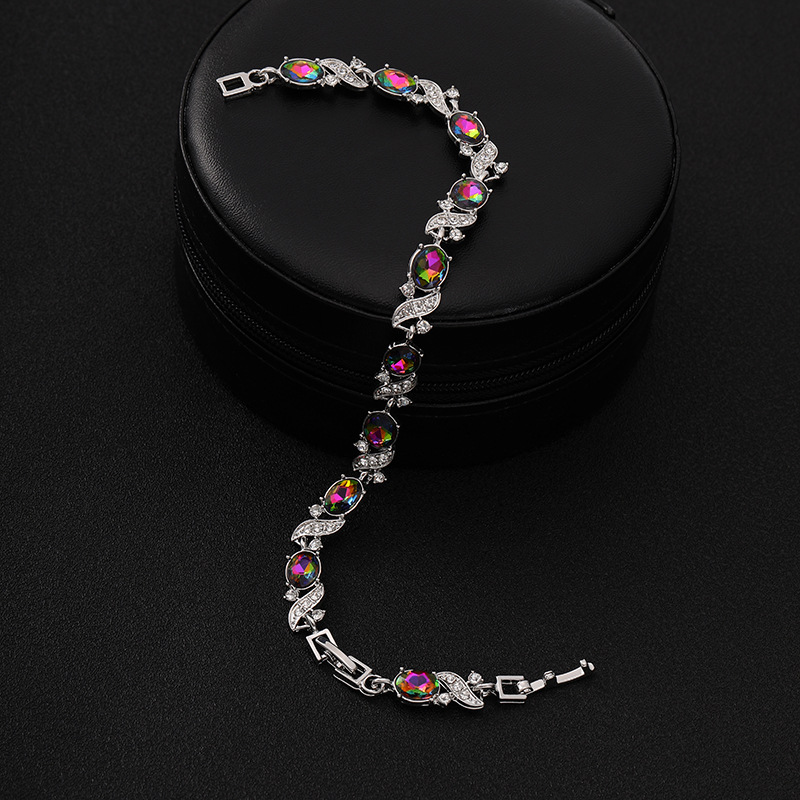 Fashion Colorful Alloy Diamond Geometric Cross Bracelet