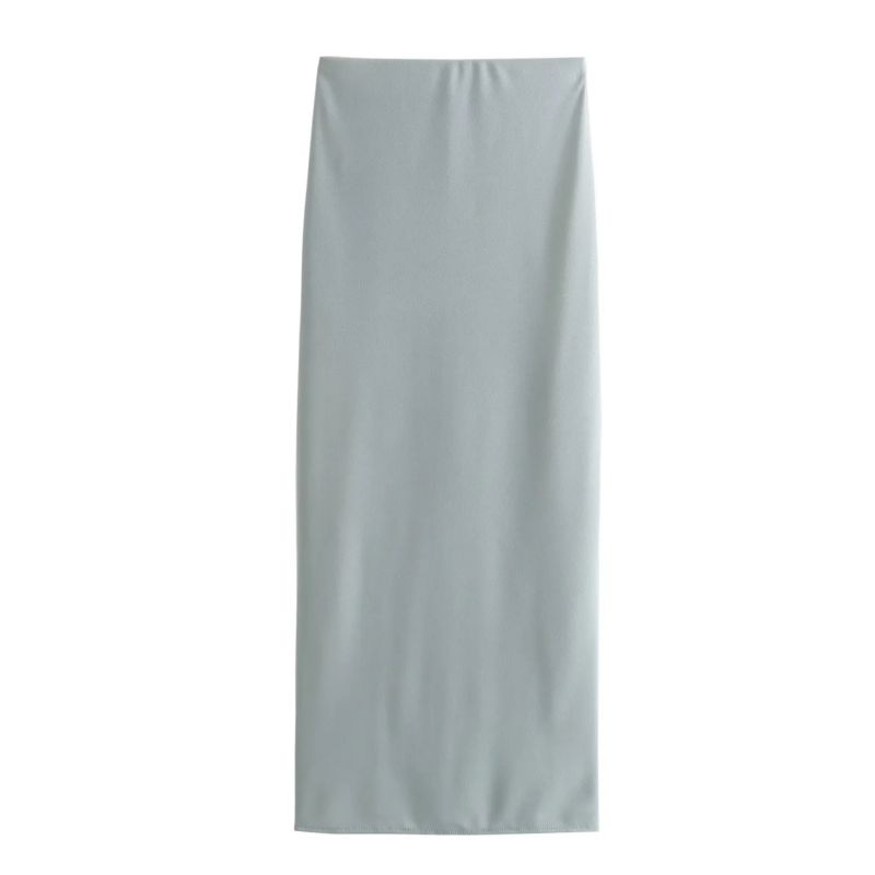 Fashion Blue Polyester Glossy Skirt