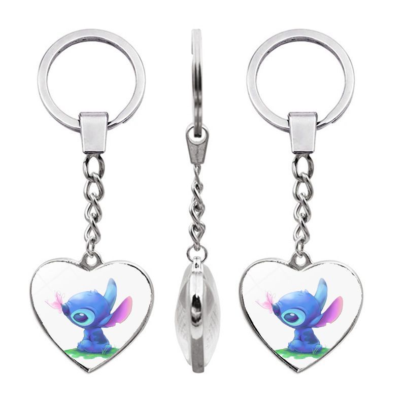 Fashion 15 Alloy Printed Love Double-sided Keychain