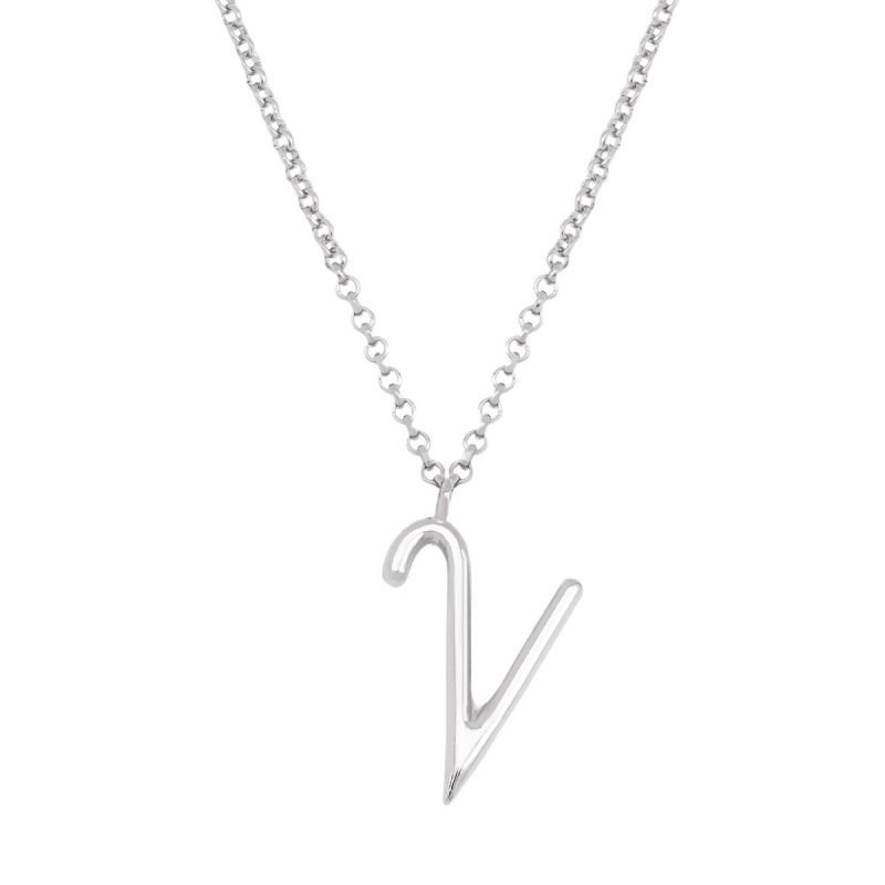 Fashion Silver V Alloy 26 Letters Necklace