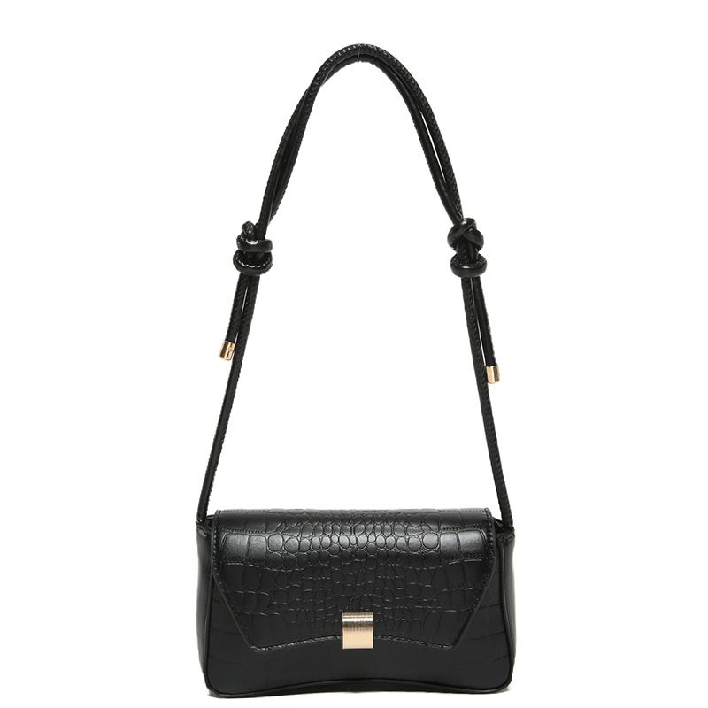Fashion Black (5109) Crocodile Pattern Pu Flap Crossbody Bag