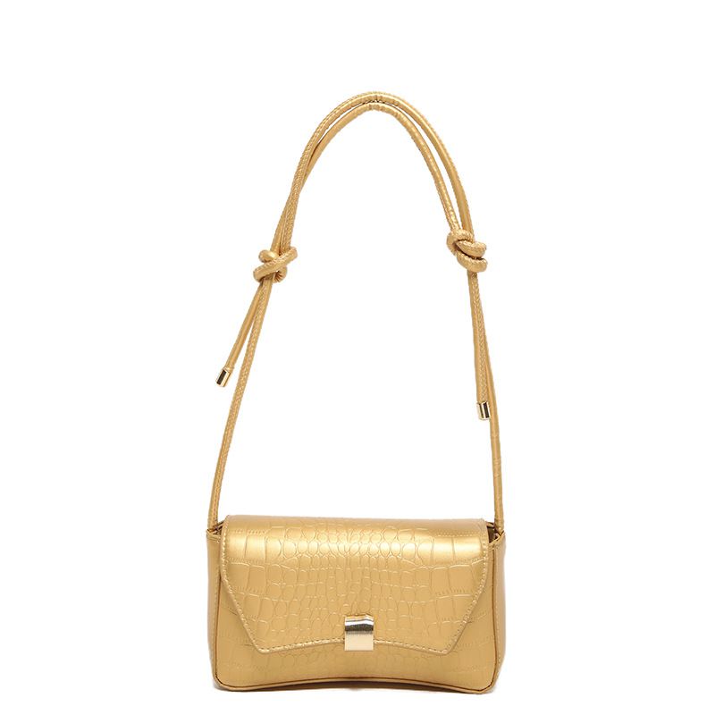 Fashion Gold (5109) Crocodile Pattern Pu Flap Crossbody Bag
