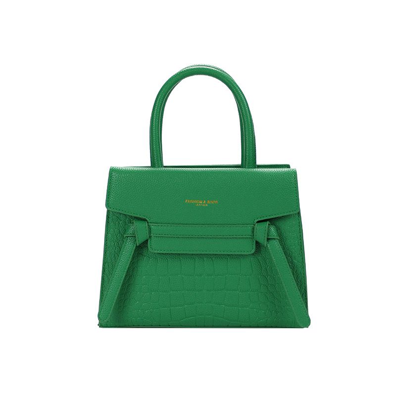 Fashion Green Pu Crocodile Pattern Large Capacity Crossbody Bag