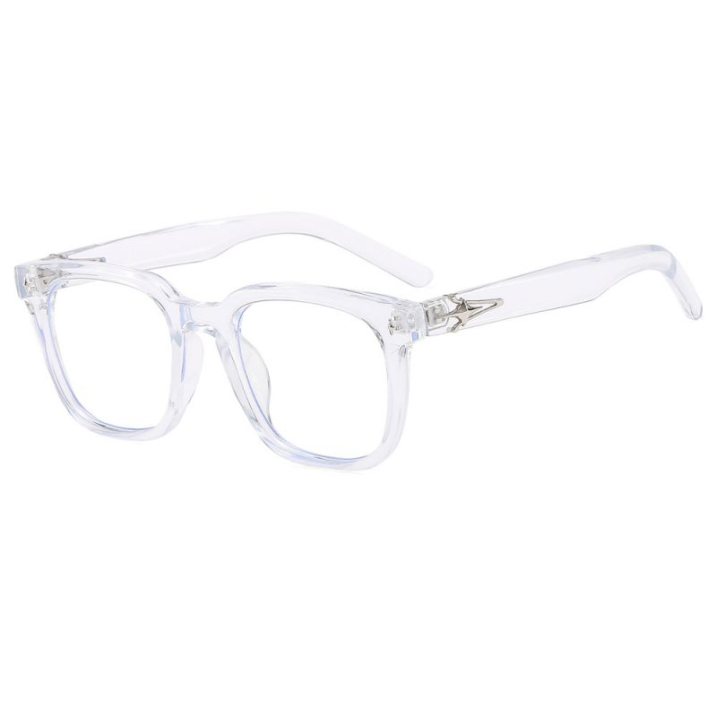 Fashion Transparent Frame White Film Pc Square Large Frame Sunglasses