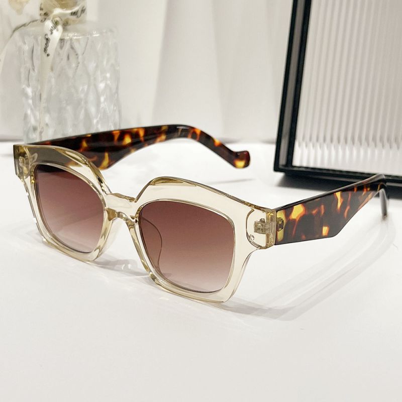 Fashion Champagne Box Tea Slices Pc Irregular Sunglasses