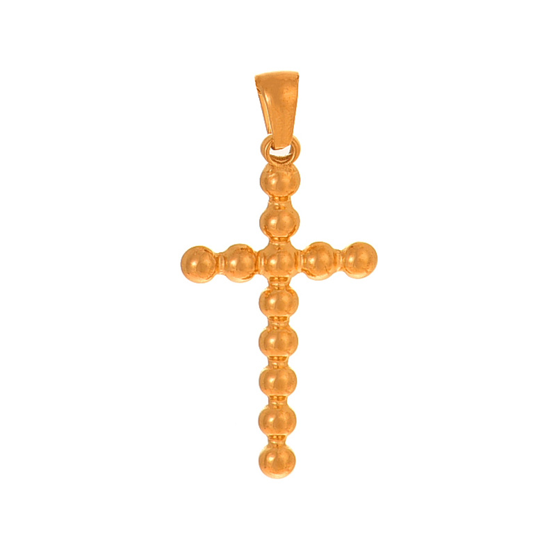 Fashion Golden 4 Titanium Steel Cross Pendant Accessories