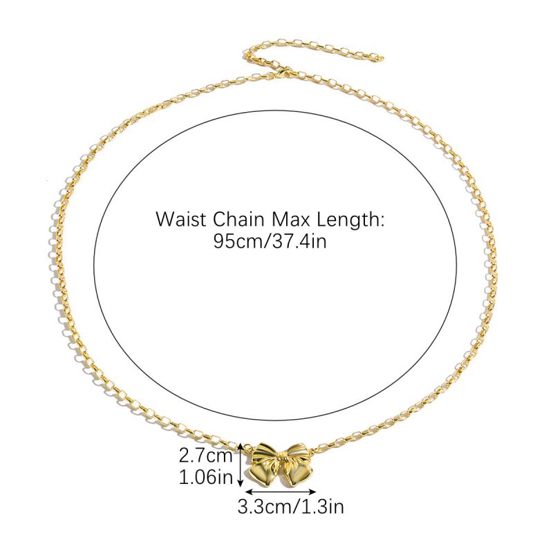 Fashion Single Bow Waist Chain Alloy Bow Waist Chain