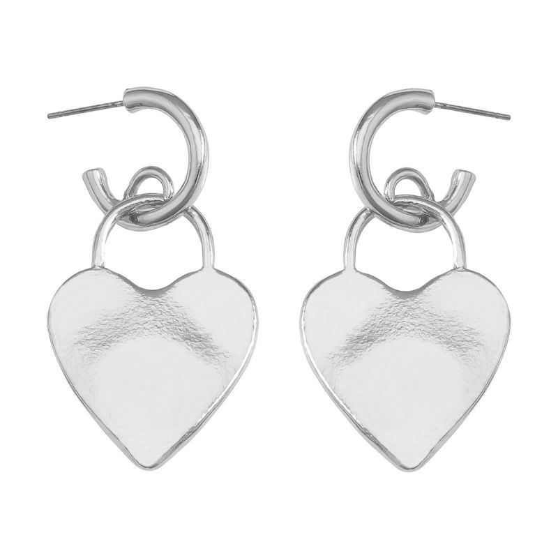 Fashion Silver Metal Love Earrings