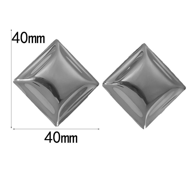 Fashion Silver Stainless Steel Square Earrings