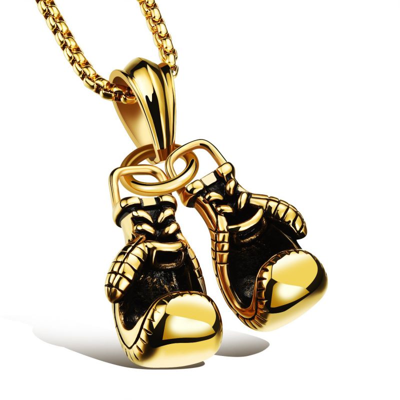 Fashion Gold Chain Titanium Steel Glove Men's Necklace