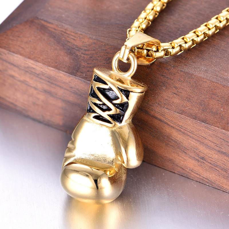 Fashion Gold Chain Titanium Steel Glove Men's Necklace