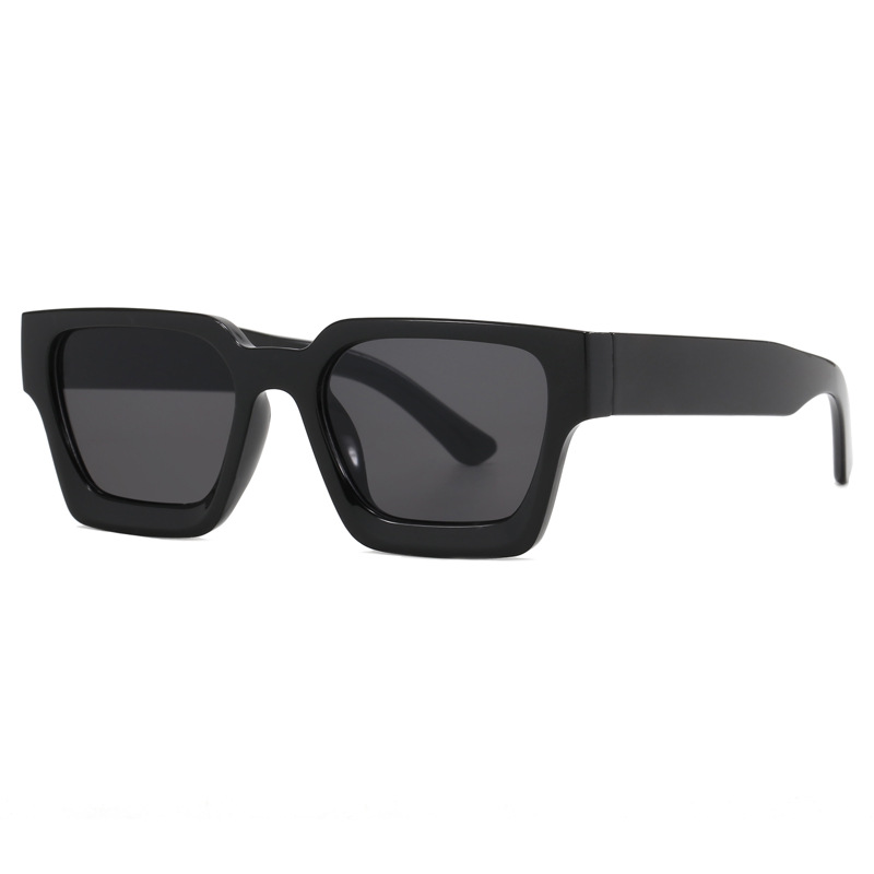 Fashion Black Frame Gray Large Square Frame Sunglasses