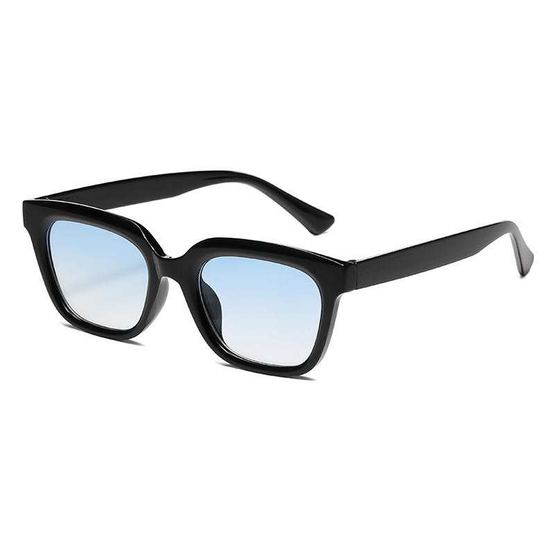 Fashion Black Frame Gradient Blue Square Small Frame Sunglasses