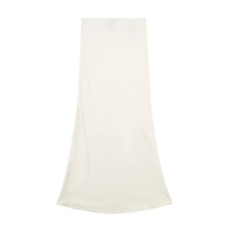 Fashion Off White Blended Curved Skirt