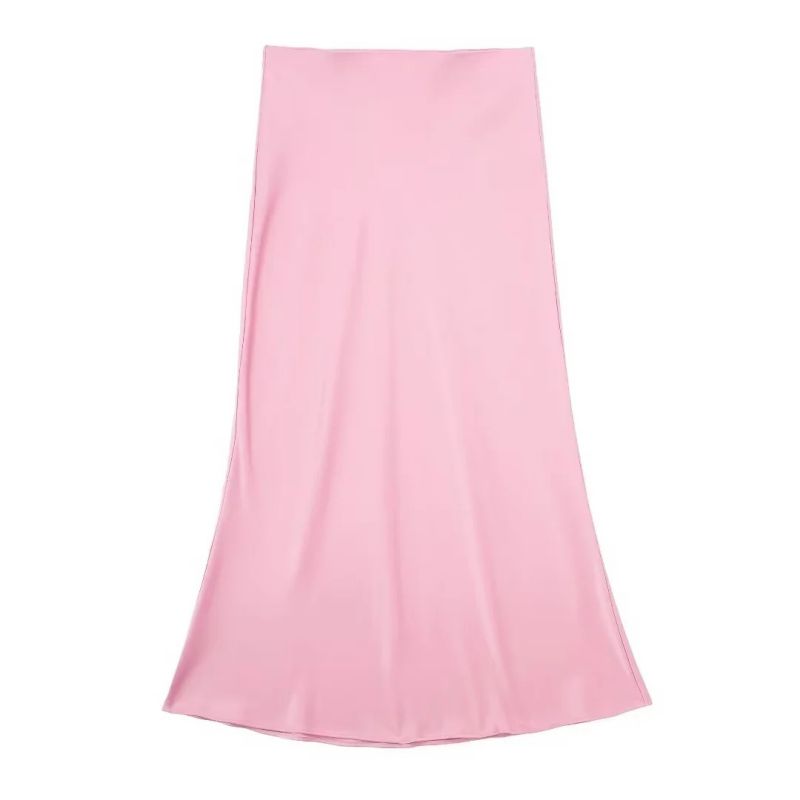 Fashion Pink Blended Curved Skirt
