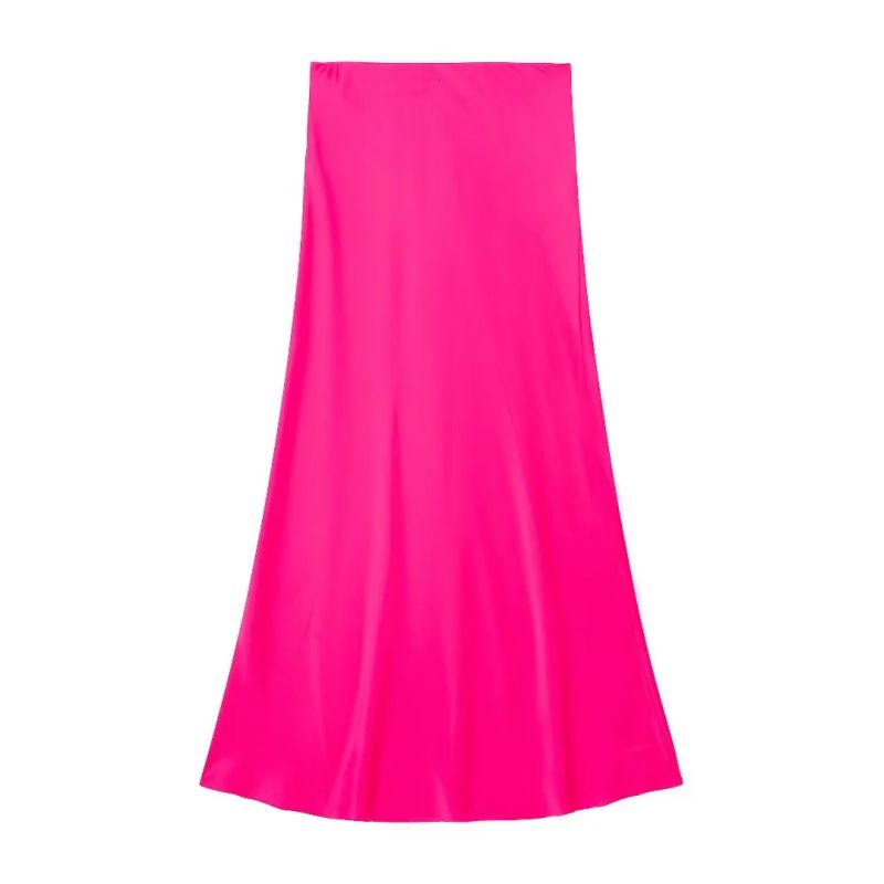 Fashion Magenta Blended Curved Skirt