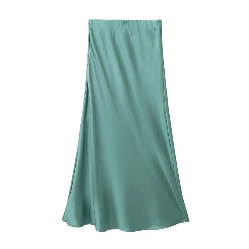 Fashion Azure Blended Curved Skirt