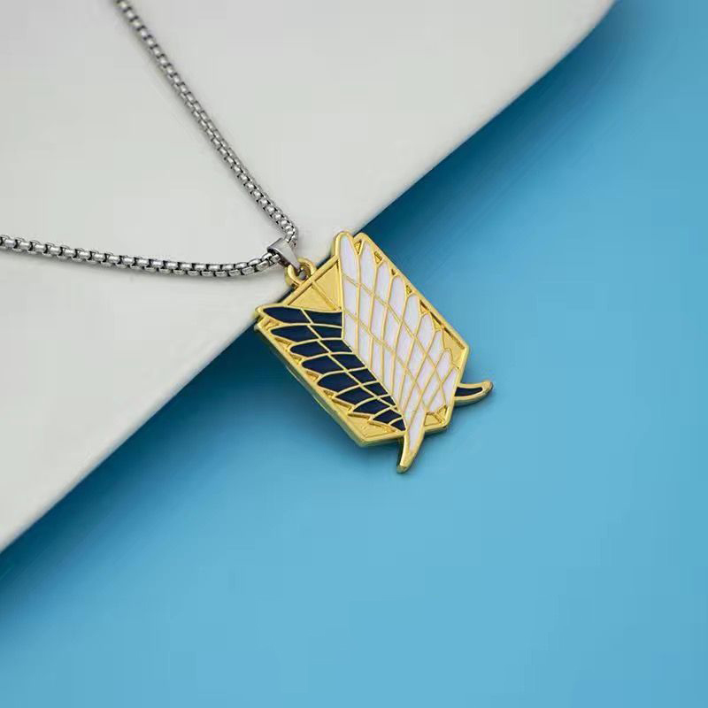 Fashion Wings Of Freedom [necklace-gold And Blue] Alloy Geometric Necklace