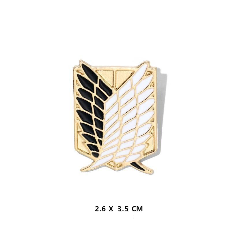 Fashion Wings Of Freedom [broch-gold And Black] Alloy Geometric Brooch