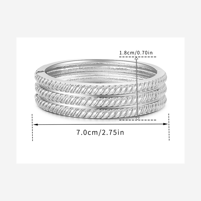 Fashion Silver Multi-layered Ring Metal Bracelet