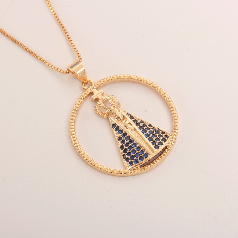 Fashion 8# Gold-plated Copper Geometric Necklace With Diamonds