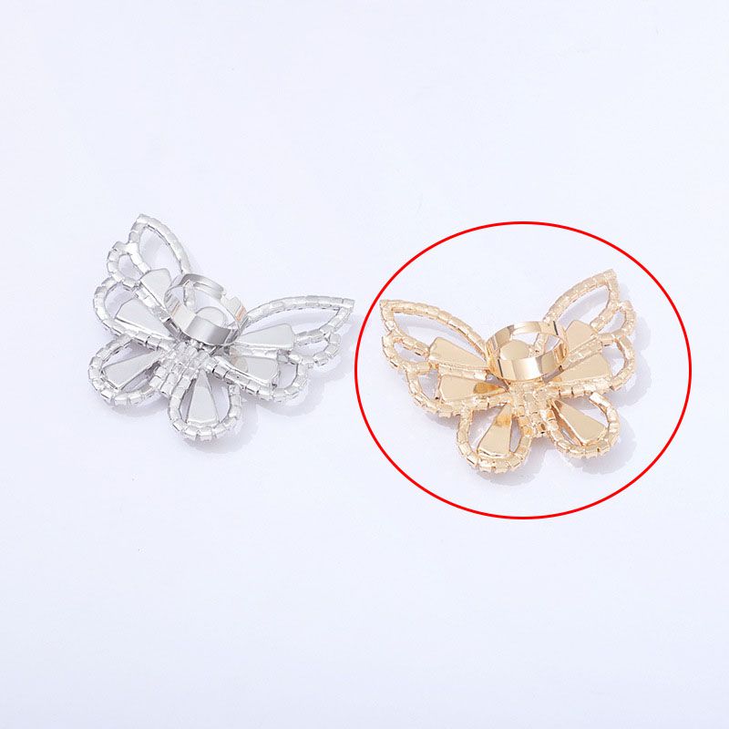 Fashion Golden Single Metal Diamond Butterfly Ring