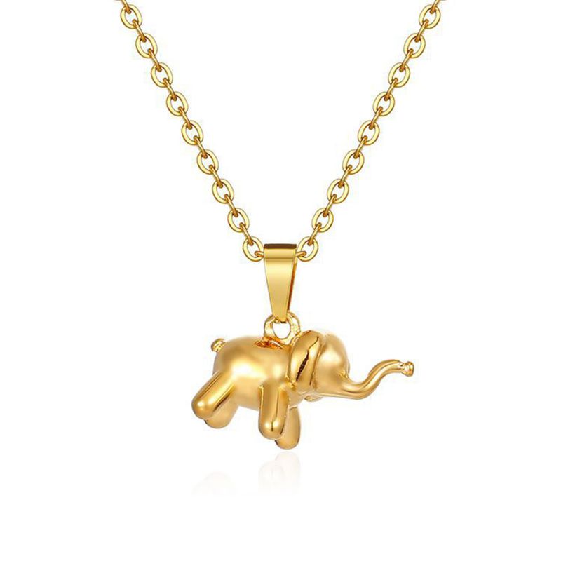 Fashion One Piece Stainless Steel Elephant Necklace