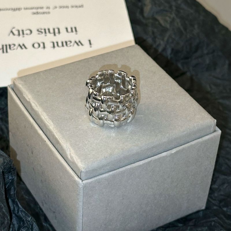 Fashion Silver Copper Geometric Braided Round Ring