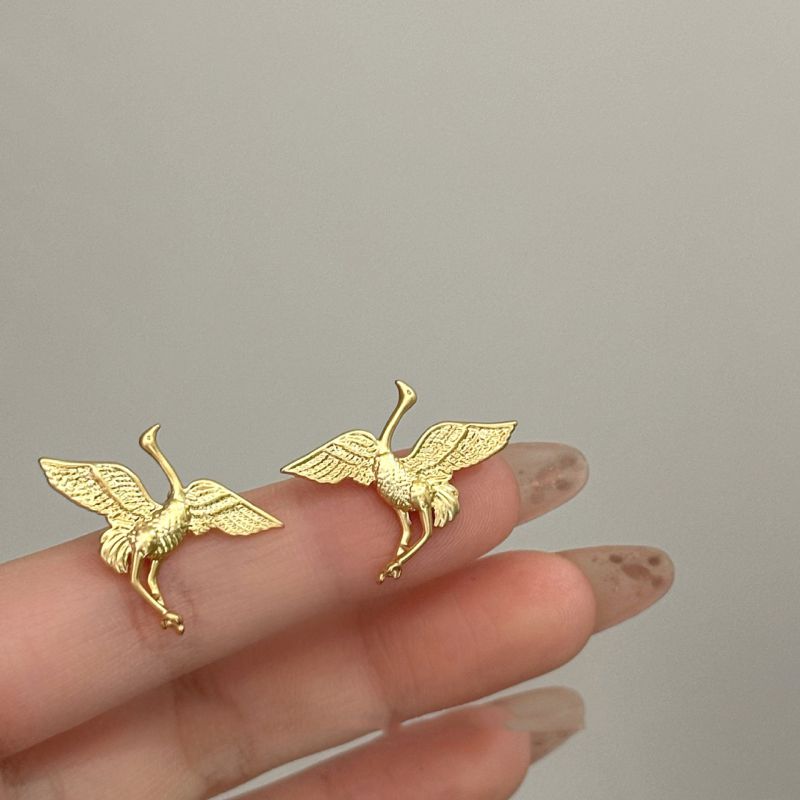 Fashion Crane Metal Crane Earrings