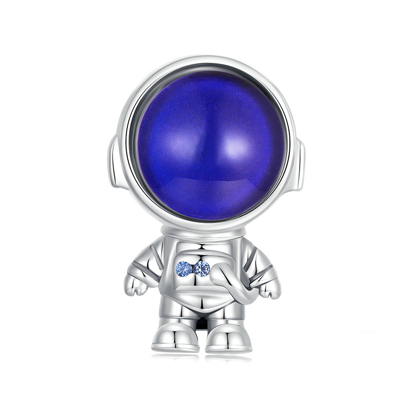 Fashion Astronaut Silver Thermostone Astronaut Pendant