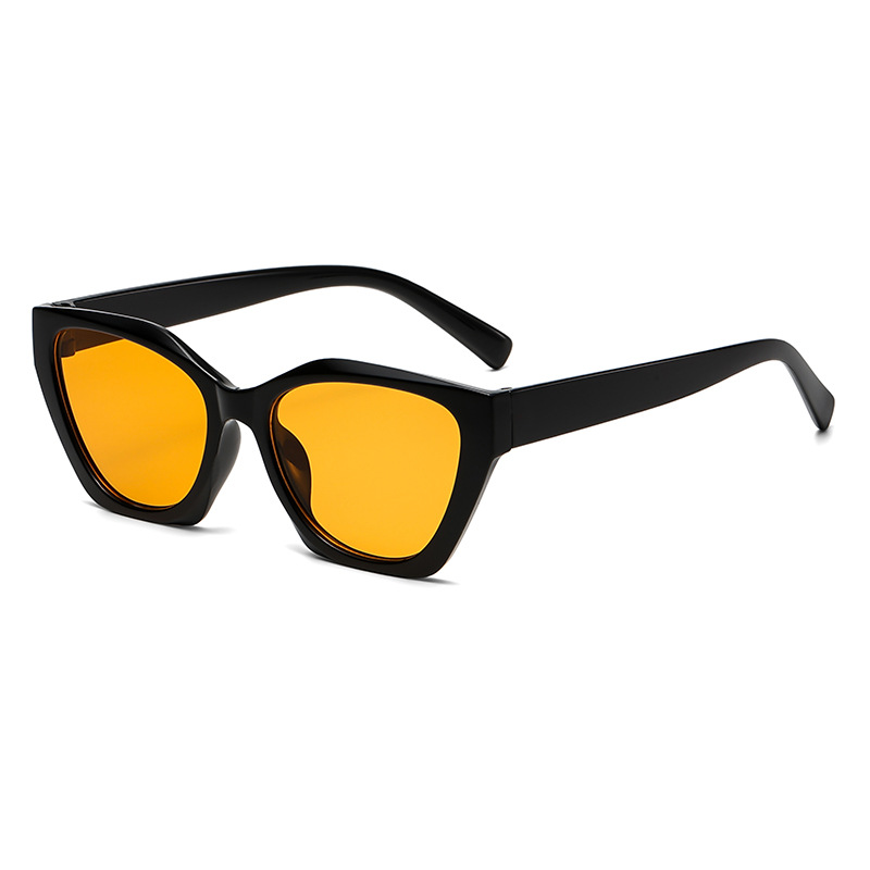 Fashion Black Frame Orange Large Square Frame Sunglasses