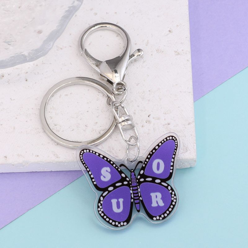 Fashion Sour Earrings Acrylic Butterfly Keychain