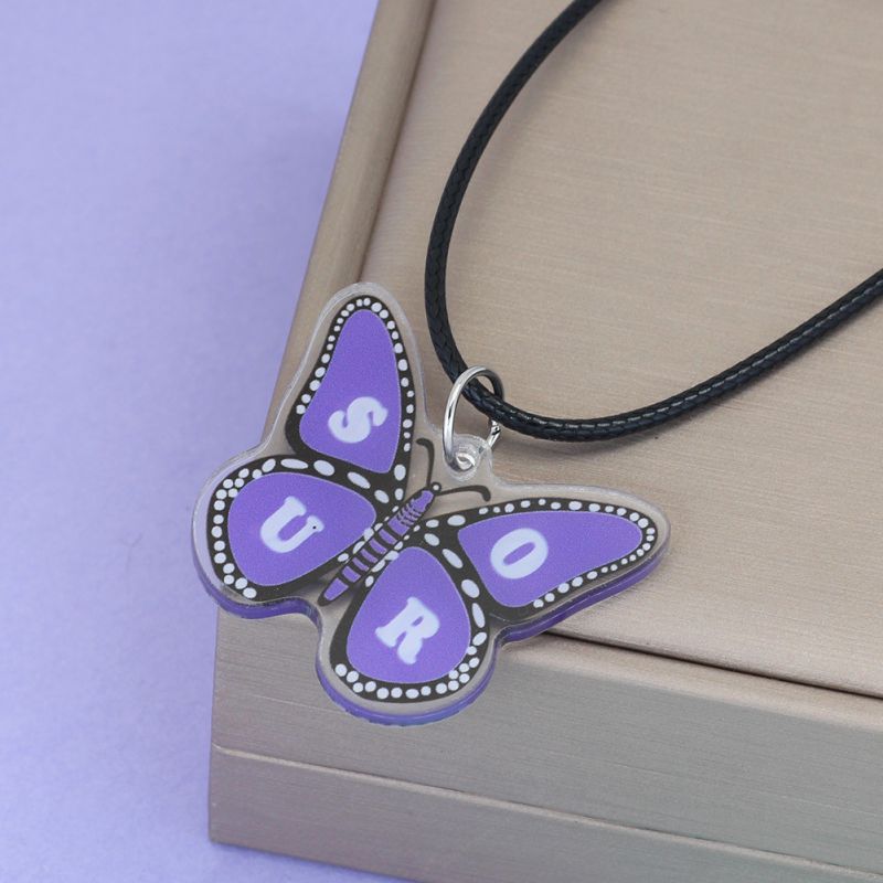 Fashion Sour Necklace Acrylic Butterfly Necklace