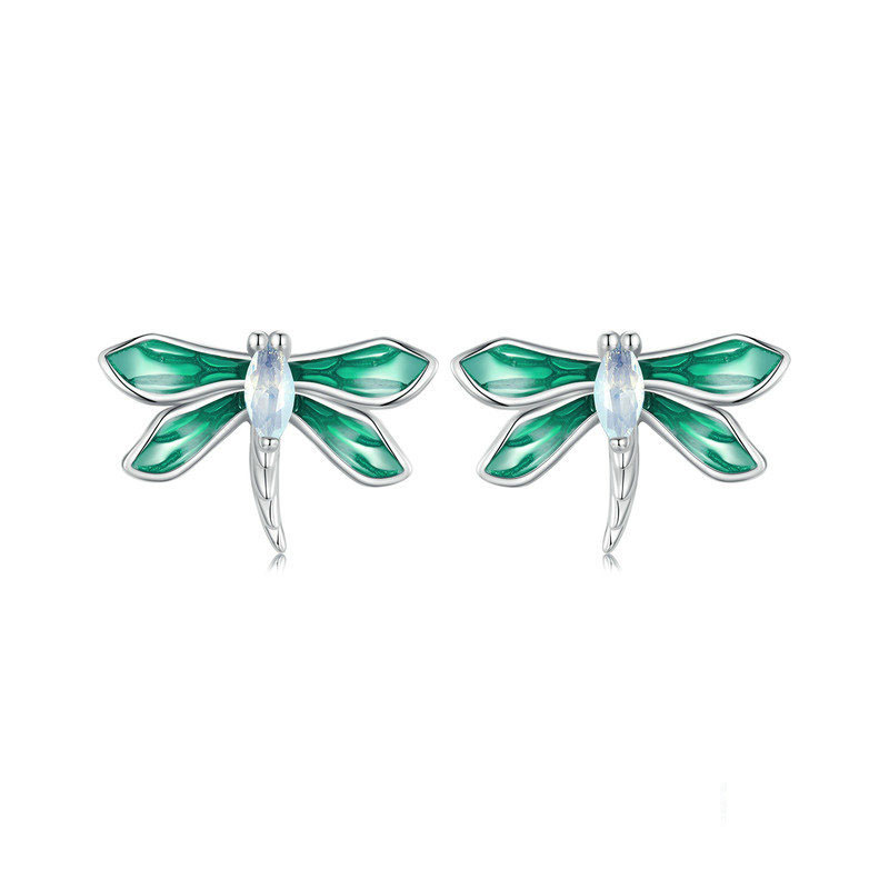Fashion Silver Silver Dragonfly Earrings