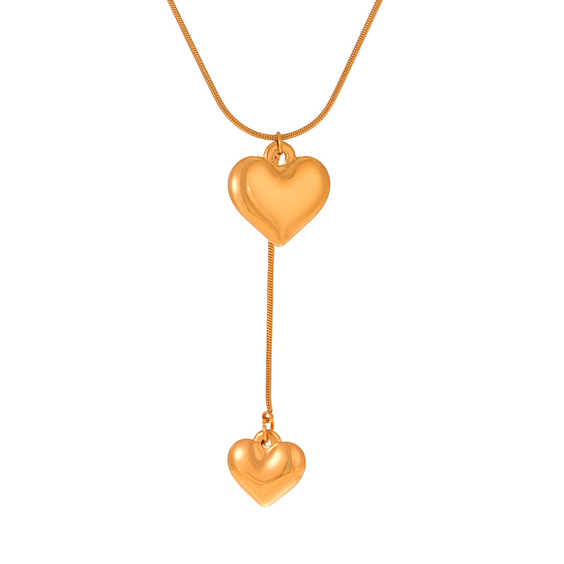 Fashion Gold Titanium Steel Love Pendant Necklace
