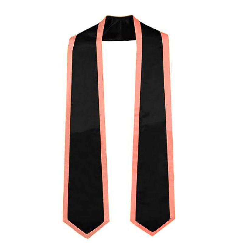 Fashion Black Base And Pink Edge【182cm】 Satin Ribbon Ceremonial Shoulder Strap