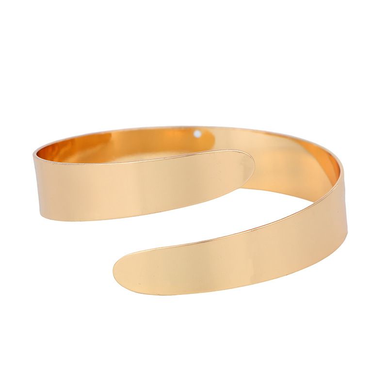 Fashion Gold Metal Double Layer Open Arm Bracelet