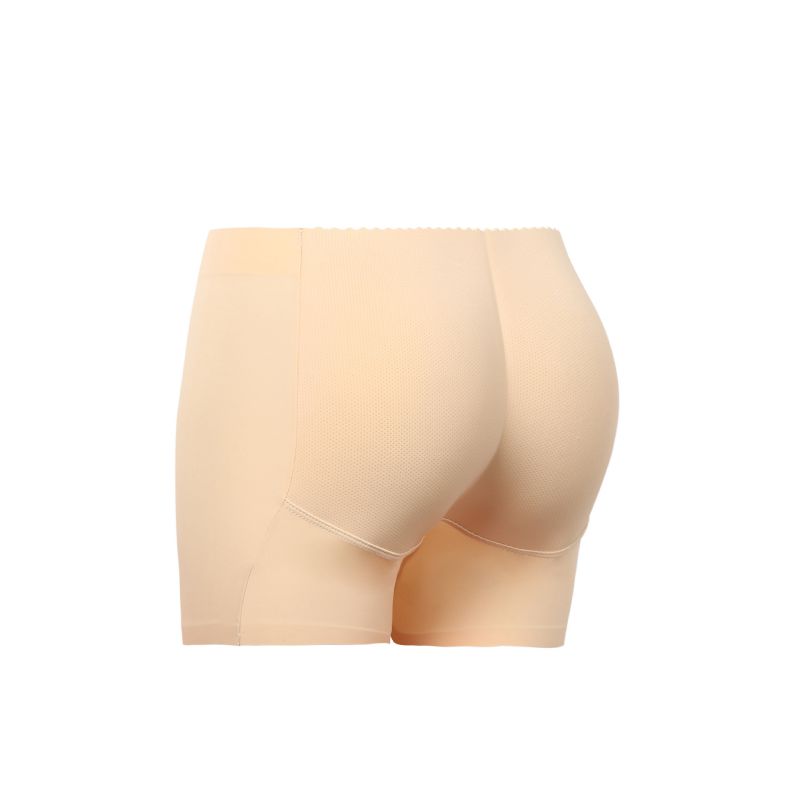 Fashion Apricot Polyester Fake Butt Shaping Pants