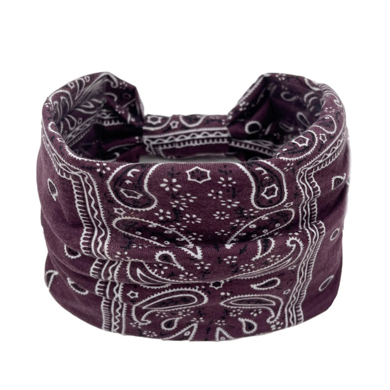 Fashion 12 Purple Fabric Printed Knotted Headband