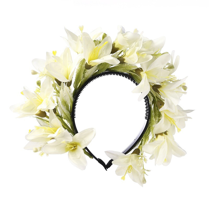 Fashion 4 White Fabric Flower Headband