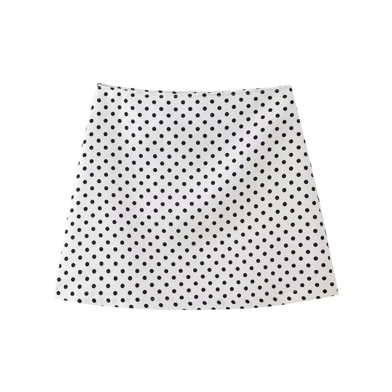 Fashion Print Color Polyester Polka Dot Skirt