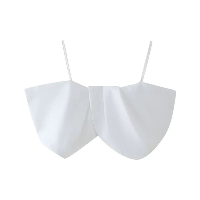 Fashion White Bow-trimmed Halter Top
