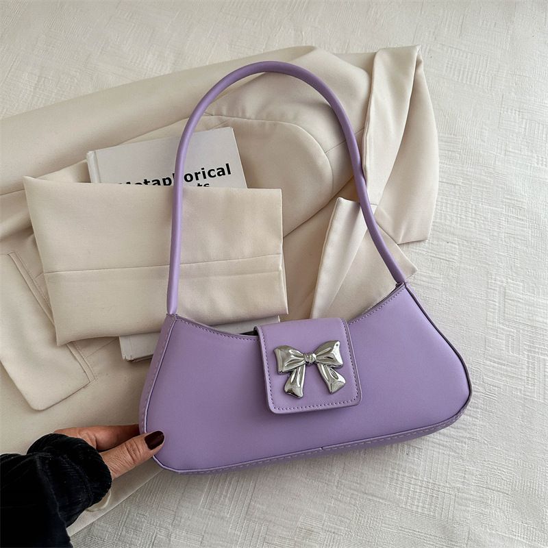 Fashion Purple Pu Flip Shoulder Bag