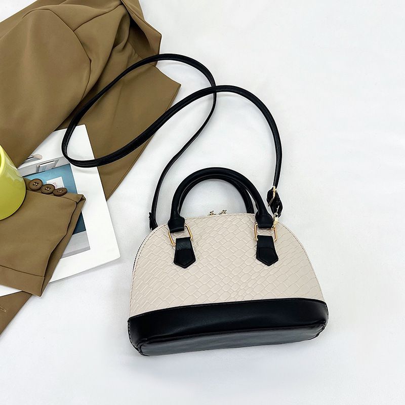 Fashion Black And White Color Pu Large Capacity Crossbody Bag