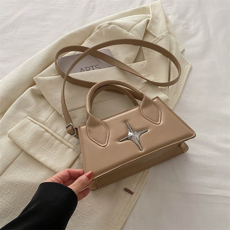 Fashion Khaki Pu Starburst Large Capacity Crossbody Bag