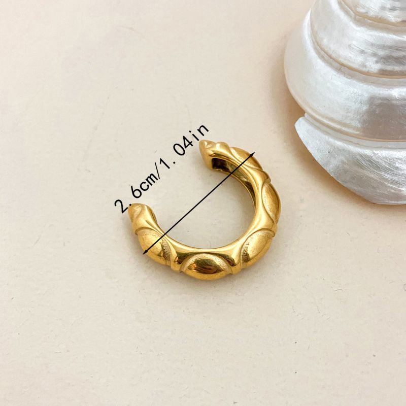 Fashion 3# Stainless Steel Gold Plated Geometric C-shaped Open Ring