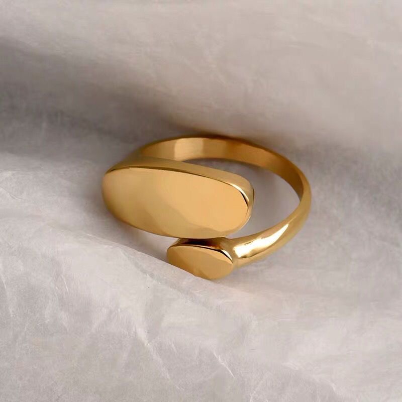 Fashion Gold Metal Special-shaped Glossy Open Ring