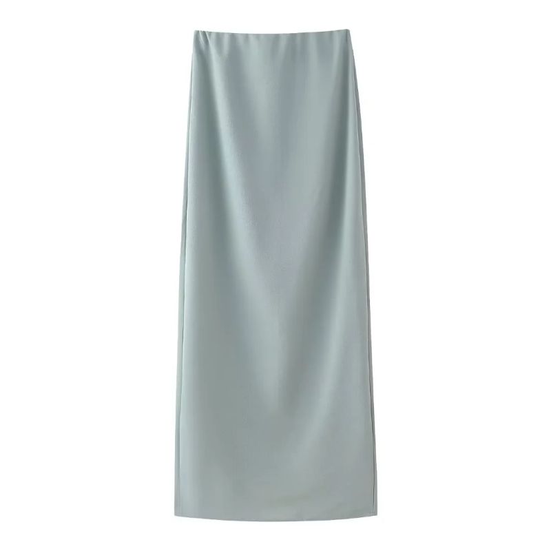 Fashion Mint Green Silk Satin Skirt
