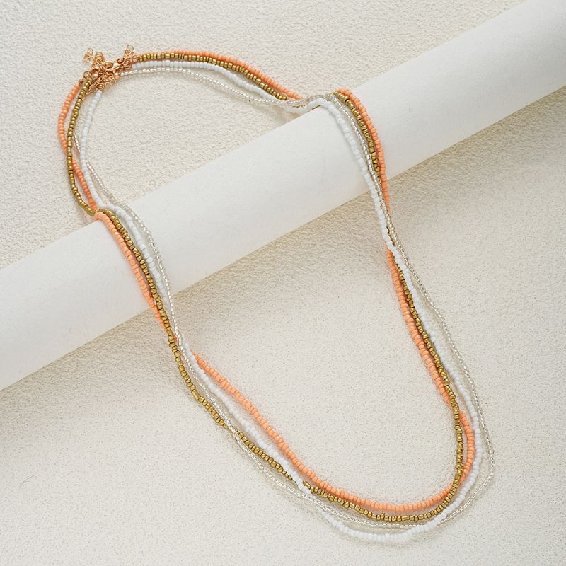 Fashion Color Rice Beads Beaded Multi-layer Waist Chain